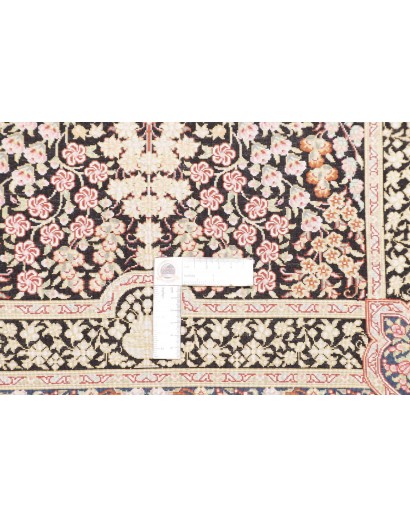 Tappeto Ghom seta Persia giallo marrone 79x118