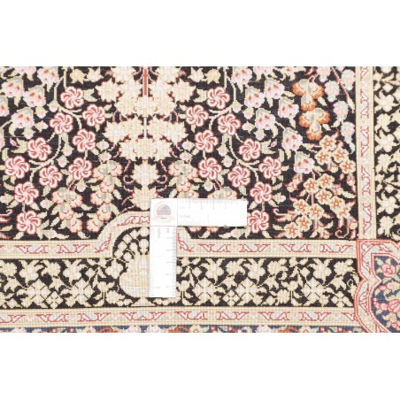 Tappeto Ghom seta Persia giallo marrone 79x118