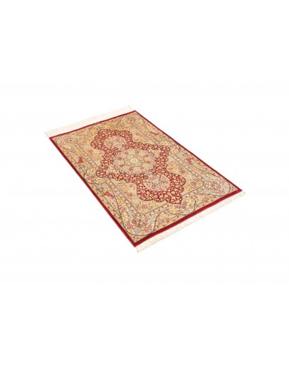 Tappeto Ghom seta Persia giallo marrone 74x118