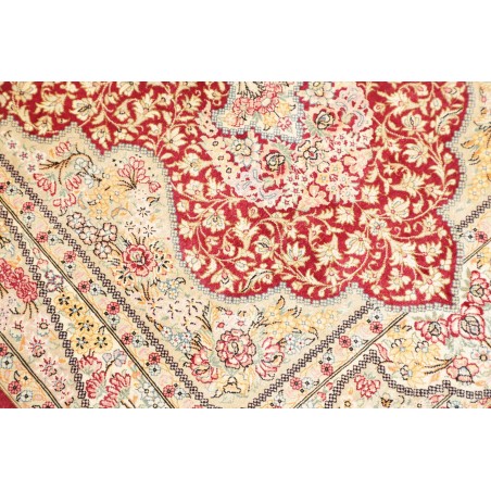 Tappeto Ghom seta Persia giallo marrone 74x118
