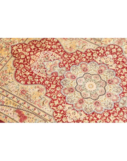 Tappeto Ghom seta Persia giallo marrone 74x118