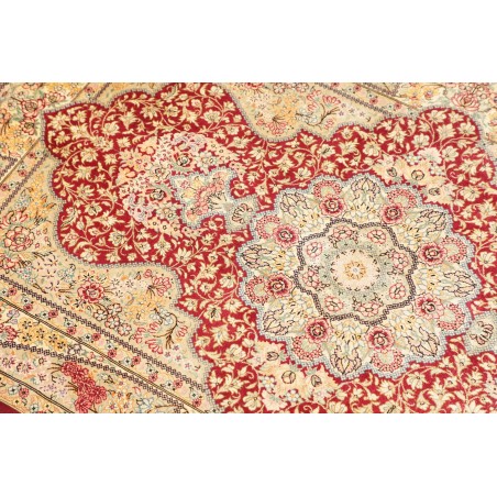 Tappeto Ghom seta Persia giallo marrone 74x118
