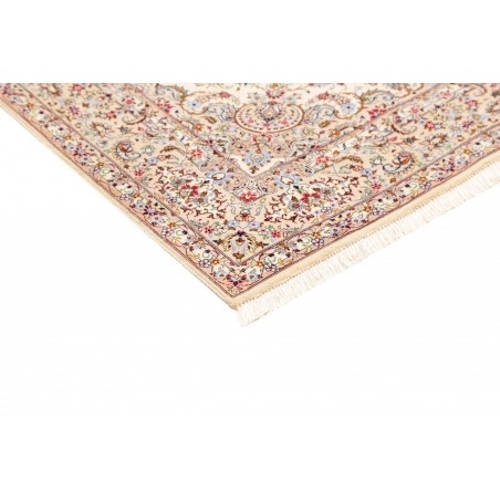 Tappeto Ghom seta Persia bianco marrone 99x150