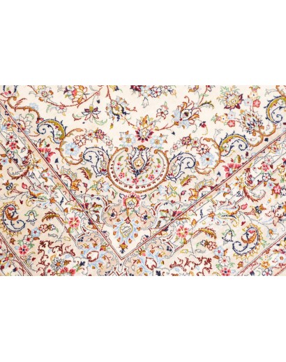 Tappeto Ghom seta Persia bianco marrone 99x150