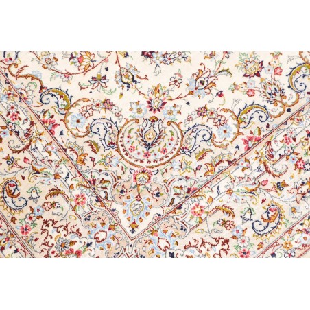 Tappeto Ghom seta Persia bianco marrone 99x150