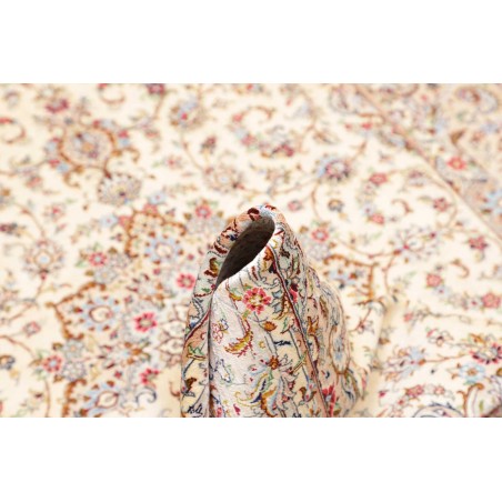 Tappeto Ghom seta Persia bianco marrone 99x150