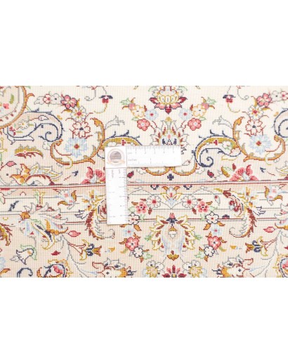 Tappeto Ghom seta Persia bianco marrone 99x150