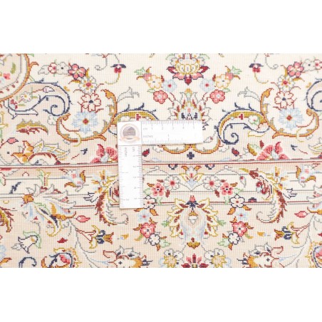 Tappeto Ghom seta Persia bianco marrone 99x150