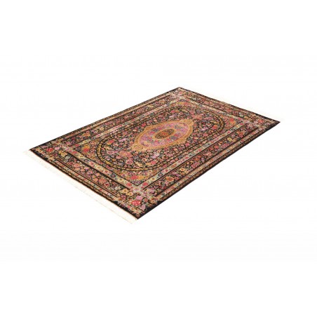 Tappeto Ghom seta Persia marrone 100x151