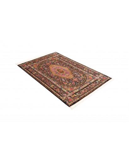 Tappeto Ghom seta Persia marrone 100x151