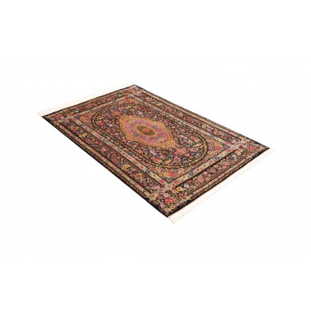 Tappeto Ghom seta Persia marrone 100x151