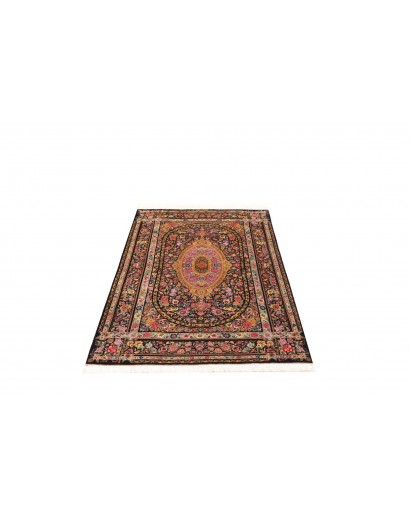 Tappeto Ghom seta Persia marrone 100x151