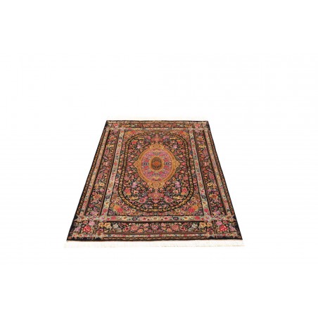 Tappeto Ghom seta Persia marrone 100x151