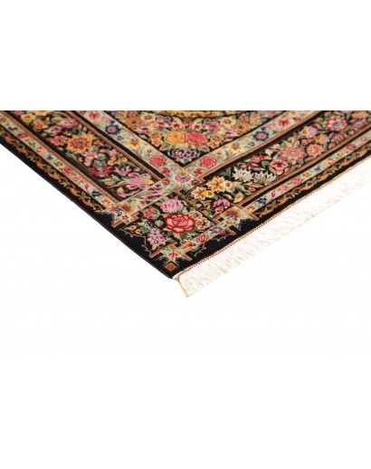 Tappeto Ghom seta Persia marrone 100x151