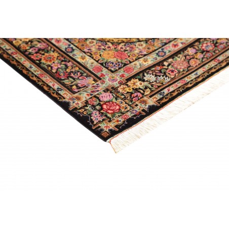 Tappeto Ghom seta Persia marrone 100x151