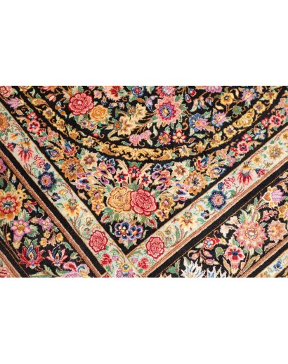 Tappeto Ghom seta Persia marrone 100x151
