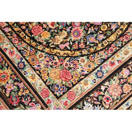 Tappeto Ghom seta Persia marrone 100x151