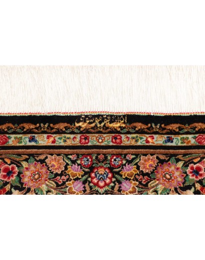 Tappeto Ghom seta Persia marrone 100x151