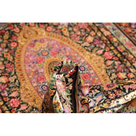 Tappeto Ghom seta Persia marrone 100x151