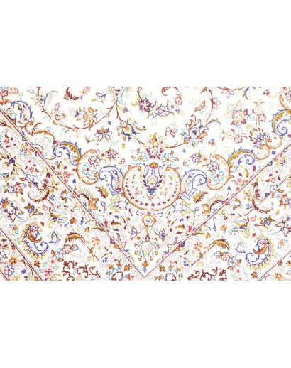 Tappeto Ghom seta Persia bianco marrone 99x150