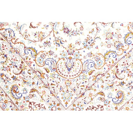 Tappeto Ghom seta Persia bianco marrone 99x150