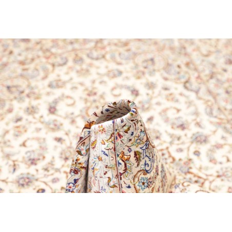 Tappeto Ghom seta Persia bianco marrone 99x150
