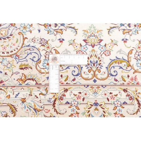 Tappeto Ghom seta Persia bianco marrone 99x150