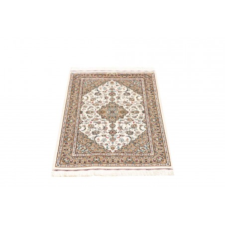 Tappeto Ghom seta Persia bianco grigio 58x90