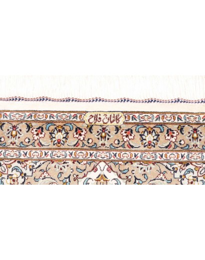 Tappeto Ghom seta Persia bianco grigio 58x90
