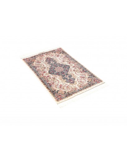 Tappeto Ghom seta Persia bianco grigio 59x90