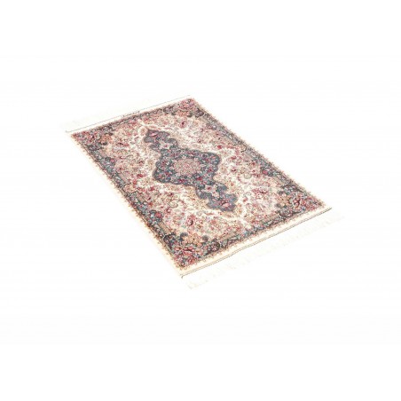 Tappeto Ghom seta Persia bianco grigio 59x90