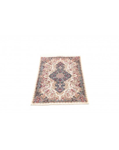 Tappeto Ghom seta Persia bianco grigio 59x90