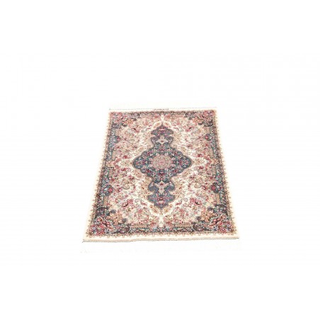 Tappeto Ghom seta Persia bianco grigio 59x90