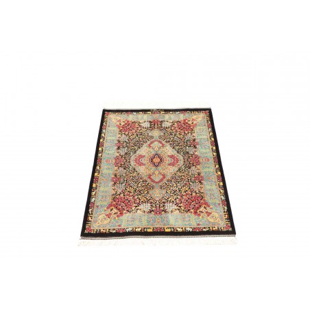 Tappeto Ghom seta Persia beige grigio 60x91