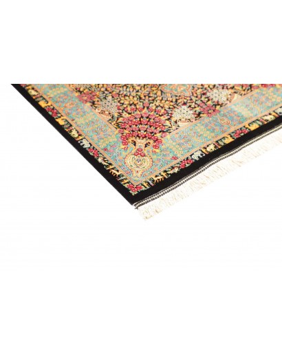 Tappeto Ghom seta Persia beige grigio 60x91