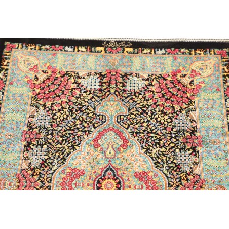 Tappeto Ghom seta Persia beige grigio 60x91