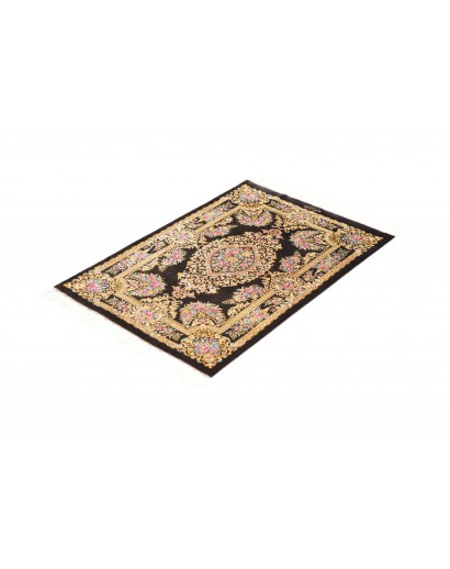 Tappeto Ghom seta Persia grigio 61x90