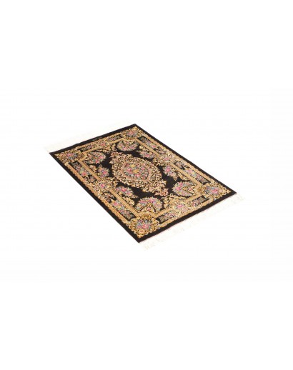Tappeto Ghom seta Persia grigio 61x90