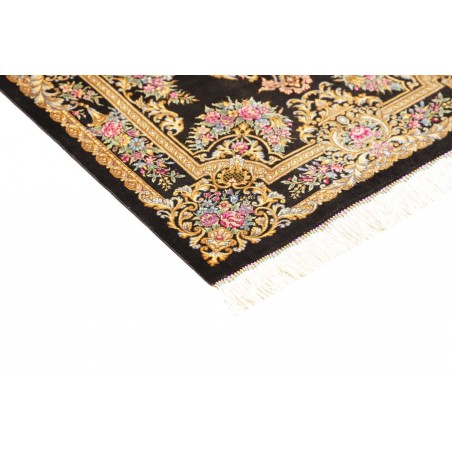 Tappeto Ghom seta Persia grigio 61x90