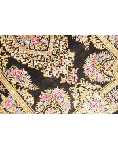 Tappeto Ghom seta Persia grigio 61x90