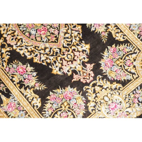 Tappeto Ghom seta Persia grigio 61x90