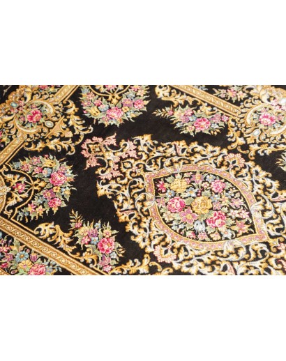 Tappeto Ghom seta Persia grigio 61x90
