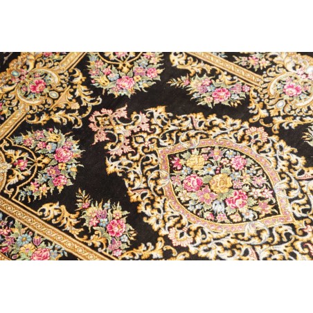 Tappeto Ghom seta Persia grigio 61x90