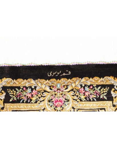 Tappeto Ghom seta Persia grigio 61x90