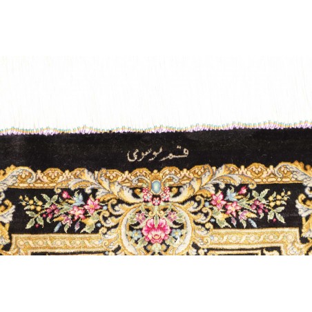 Tappeto Ghom seta Persia grigio 61x90