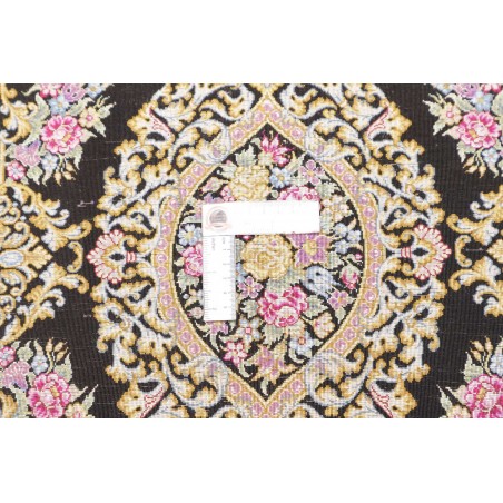 Tappeto Ghom seta Persia grigio 61x90