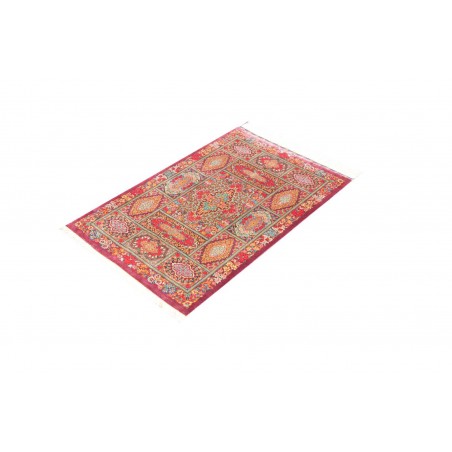 Tappeto Ghom seta Persia marrone grigio 60x94