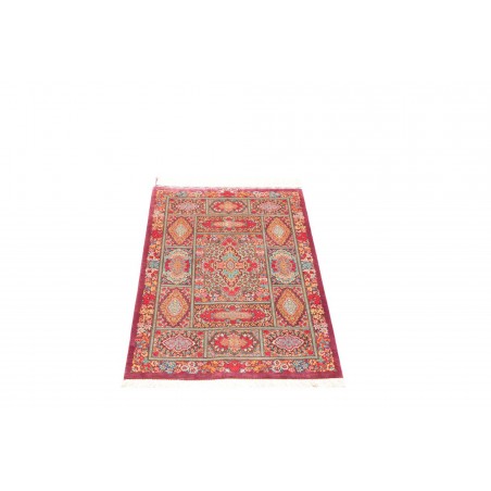 Tappeto Ghom seta Persia marrone grigio 60x94