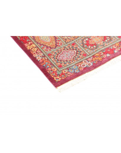 Tappeto Ghom seta Persia marrone grigio 60x94