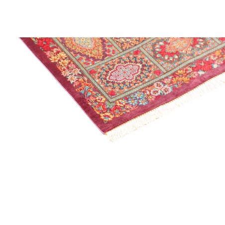 Tappeto Ghom seta Persia marrone grigio 60x94